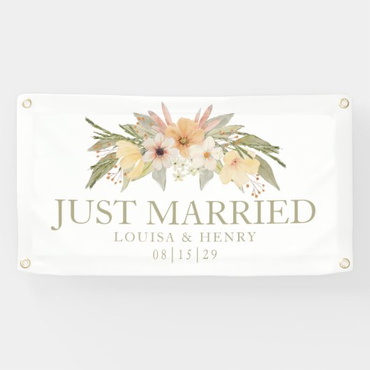  Bloemen Net Getrouwd Auto Banner (Horizontaal)