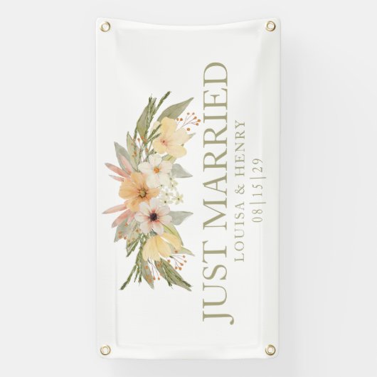  Bloemen Net Getrouwd Auto Banner (Verticaal)