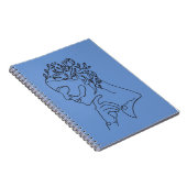 Bloemen Neutraal Minimalistische Vrouw Gezichtslij Notitieboek (Rechterzijde)