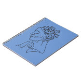 Bloemen Neutraal Minimalistische Vrouw Gezichtslij Notitieboek (Linkerzijde)