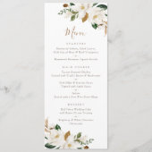 Bloemen Neutraal Wit Magnolia Beige Elegant Modern Menu (Voorkant)