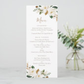 Bloemen Neutraal Wit Magnolia Beige Elegant Modern Menu (Staand voorkant)