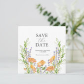 Bloemen niet foto bruiloft Save the date uitnodigi (Staand voorkant)