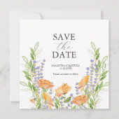 Bloemen niet foto bruiloft Save the date uitnodigi (Voorkant)
