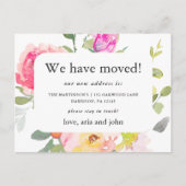  Bloemen Nieuw Adres Verhuisaankondiging Briefkaart (Voorkant)