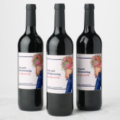 Bloemen Nieuwe Grootouders Zwangerschapsaankondigi Wijn Etiket (Flessen)