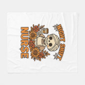 Bloemen Night Shift Nurse Skeleton Halloween RN Nu Fleece Deken (Voorkant (Horizontaal))