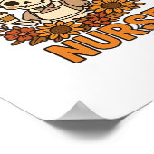 Bloemen Night Shift Nurse Skeleton Halloween RN Nu Poster (Hoek)