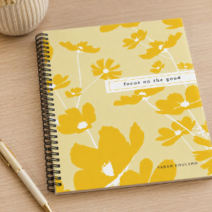 Bloemen Notebook Met Quote Focus Op Het Goede Notitieboek