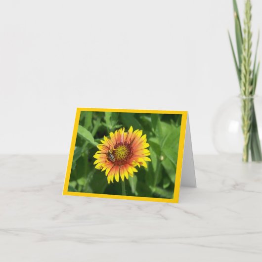 Bloemen Notecard met Bij op Guillardia Kaart (Voorkant)