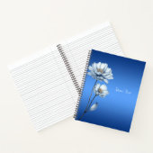 Bloemen Notitieboek met Blauwe Waterverf (Binnen)