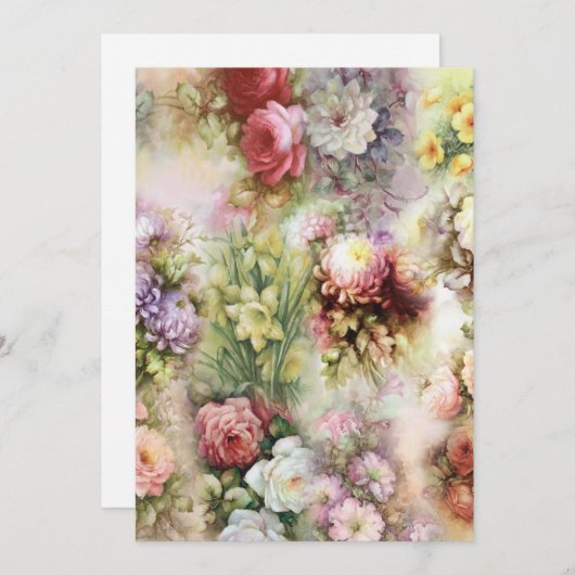  bloemen notitiekaartje (Voorkant / Achterkant)