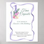 Bloemen Nummer Tijd Capsule 1e verjaardag Poster (Voorkant)
