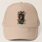 Bloemen Oerwoud: De Monkey Bloom Trucker Hoed Trucker Pet (Voorkant)