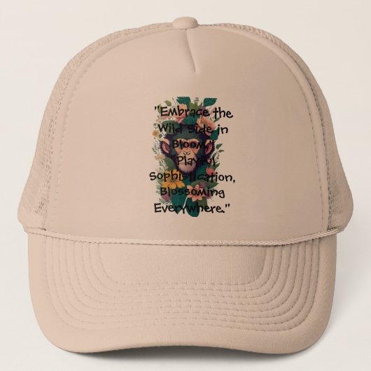Bloemen Oerwoud: De Monkey Bloom Trucker Hoed Trucker Pet (Voorkant)