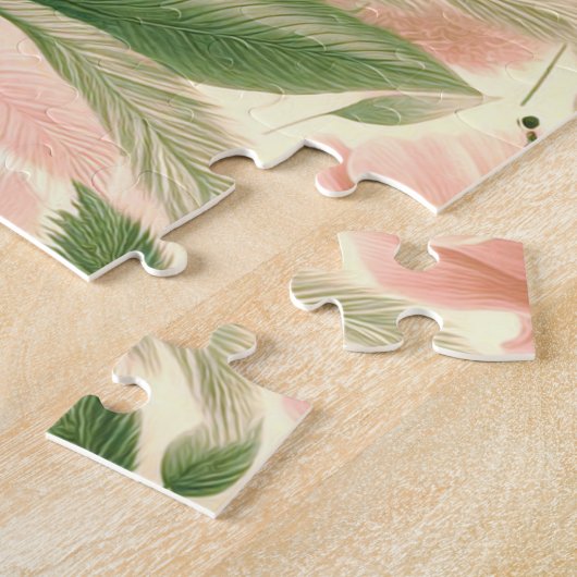 Bloemen Oerwoud Luipaard Legpuzzel (Zijkant)