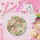 Bloemen Oerwoud Luipaard Papieren Bordje (Feest)