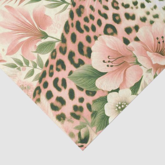  Bloemen Oerwoud Luipaard Tissuepapier (Detail)