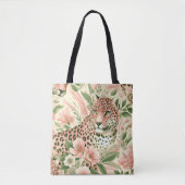Bloemen Oerwoud Luipaard Tote Bag (Voorkant)