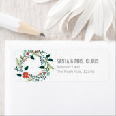 Bloemen of botanische kerst krans etiket (Insitu)