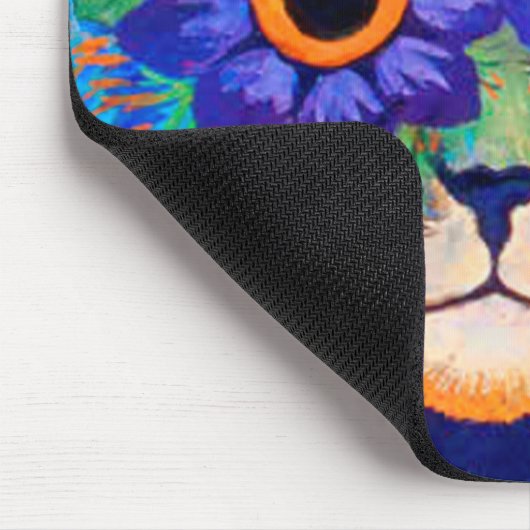 Bloemen ogen kat van Louis Wain Muismat (Hoek)