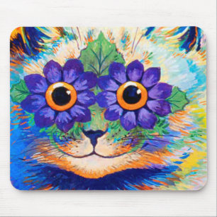 Bloemen ogen kat van Louis Wain Muismat