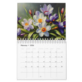 Bloemen olieverfschilderij kalender (Feb 2026)