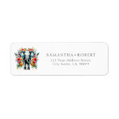 Bloemen Olifant Bay Blauw Wit Etiket (Voorkant)