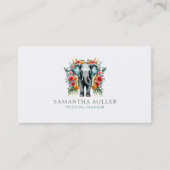 Bloemen Olifant Bay Blauw Wit Visitekaartje (Voorkant)