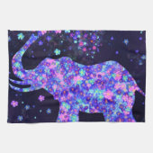Bloemen Olifant keukenhanddoek (Horizontaal)