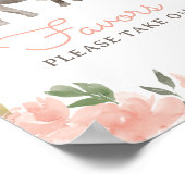 Bloemen Olifant Meisje Baby shower Favorieten Sign Poster (Hoek)