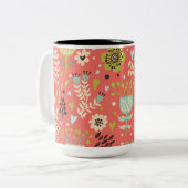 Bloemen om je te laten glimlachen tweekleurige koffiemok (Voorkant links)