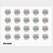 Bloemen om Te Bedanken Ronde Sticker (Vel)