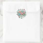 Bloemen om Te Bedanken Ronde Sticker (Tas)