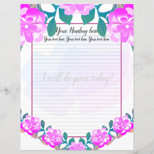 Bloemen om van te houden Lineair Schrijfpapier