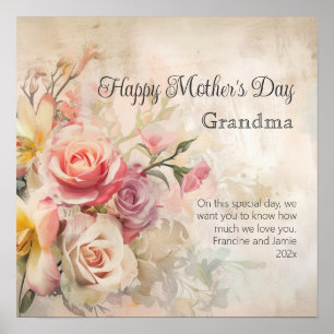  Bloemen Oma Moederdag Poster