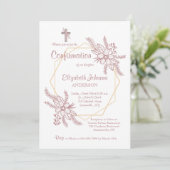 Bloemen omarmen religieuze uitnodiging (Staand voorkant)