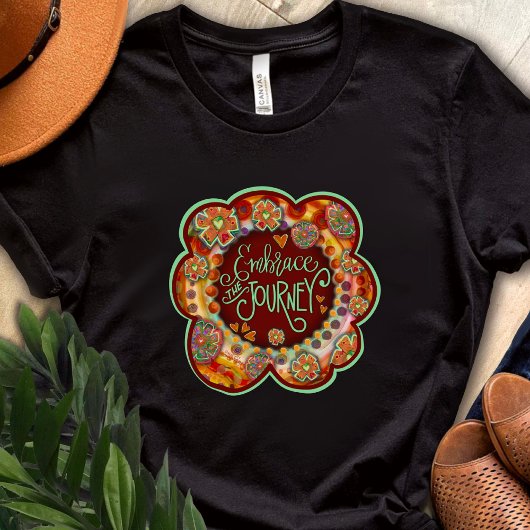  Bloemen Omhels de reis Inspirativiteit T-shirt