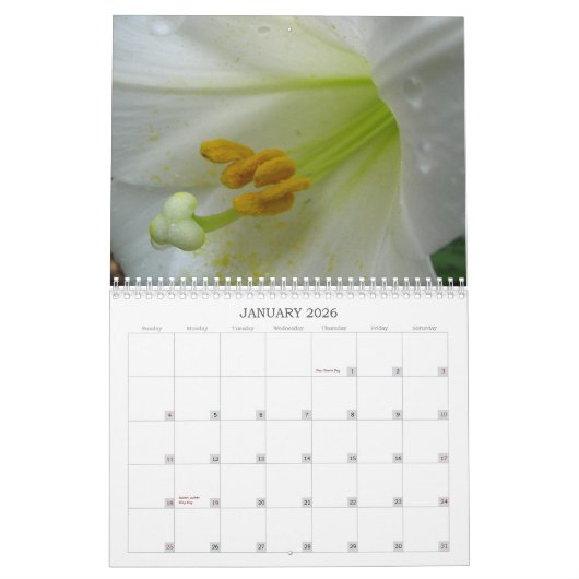 Bloemen Omhoog Sluiten Agenda Kalender (Jan 2026)
