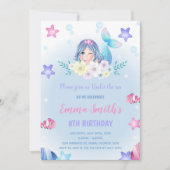 Bloemen onder het Zee Mermaid Invitations Kaart (Voorkant)