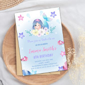 Bloemen onder het Zee Mermaid Invitations Kaart