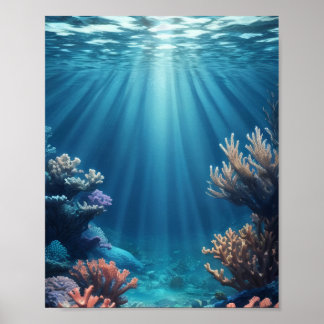 Bloemen Onderwater Koraalrif Zeebodem Poster