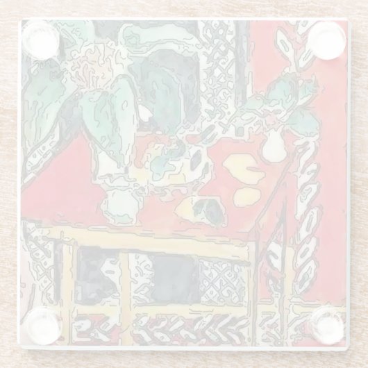 Bloemen Onderzetter van glas (Achterkant)