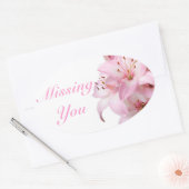 Bloemen Ontbreekt u Roze Lelie Bloem Liefde Ovale Sticker (Envelop)
