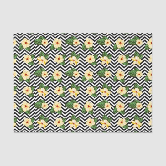 Bloemen (ontwerp 47 geel/Sinaasappel serie) Tissuepapier (Voorkant)