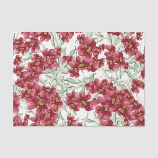 Bloemen (Ontwerp 52 Rode Serie) Tissuepapier (Voorkant)
