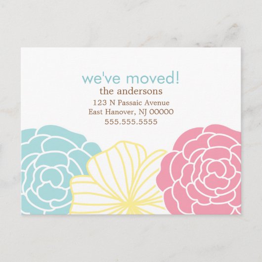 Bloemen ontwerp bewegende aankondigingen aankondigingskaart (Voorkant)