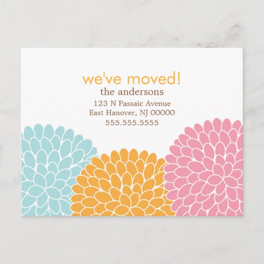 Bloemen ontwerp bewegende aankondigingen aankondigingskaart (Voorkant)