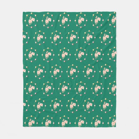 bloemen ontwerp fleece deken (Voorkant)