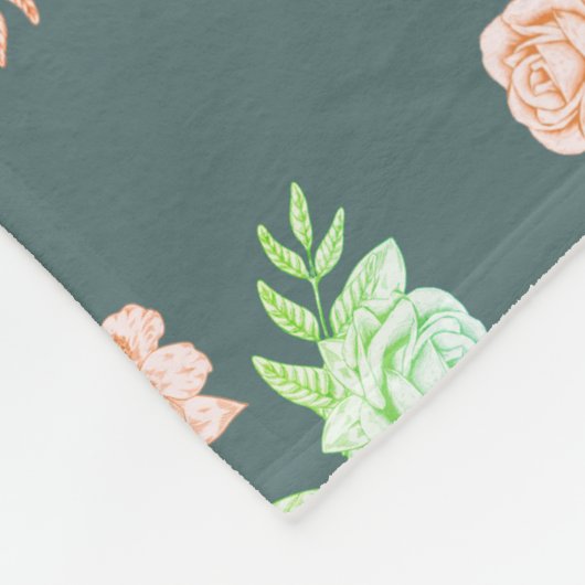bloemen ontwerp fleece deken (Hoek)